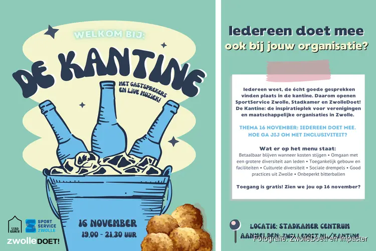 Nieuwe kantine opent in Zwolle: in gesprek over inclusiviteit